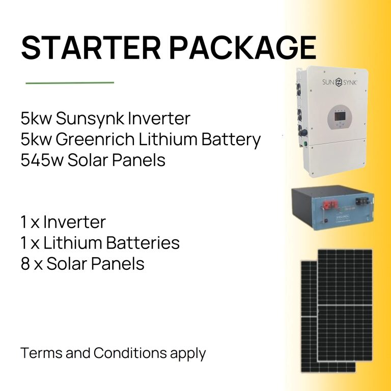 Starter Package Kw Sunsynk Inverter X Kw Greenrich Lithium